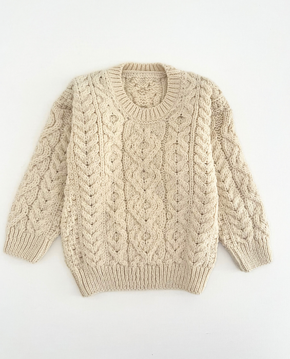 Hand-knitted Jumper - merino oat