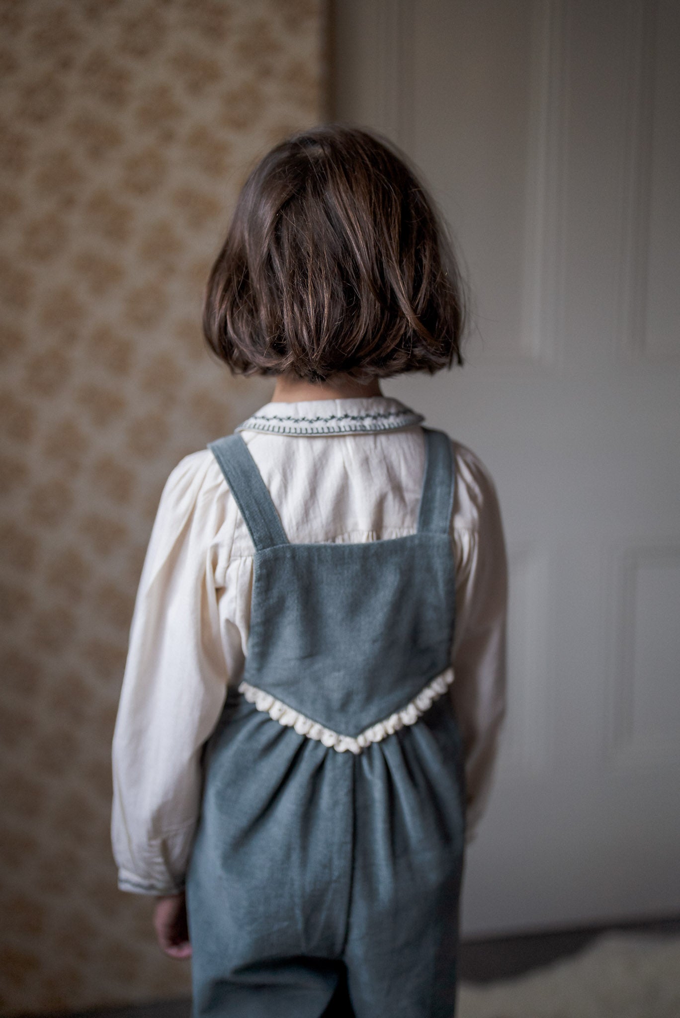Veronica Dungarees - Teal Blue Velvet (Seconds)