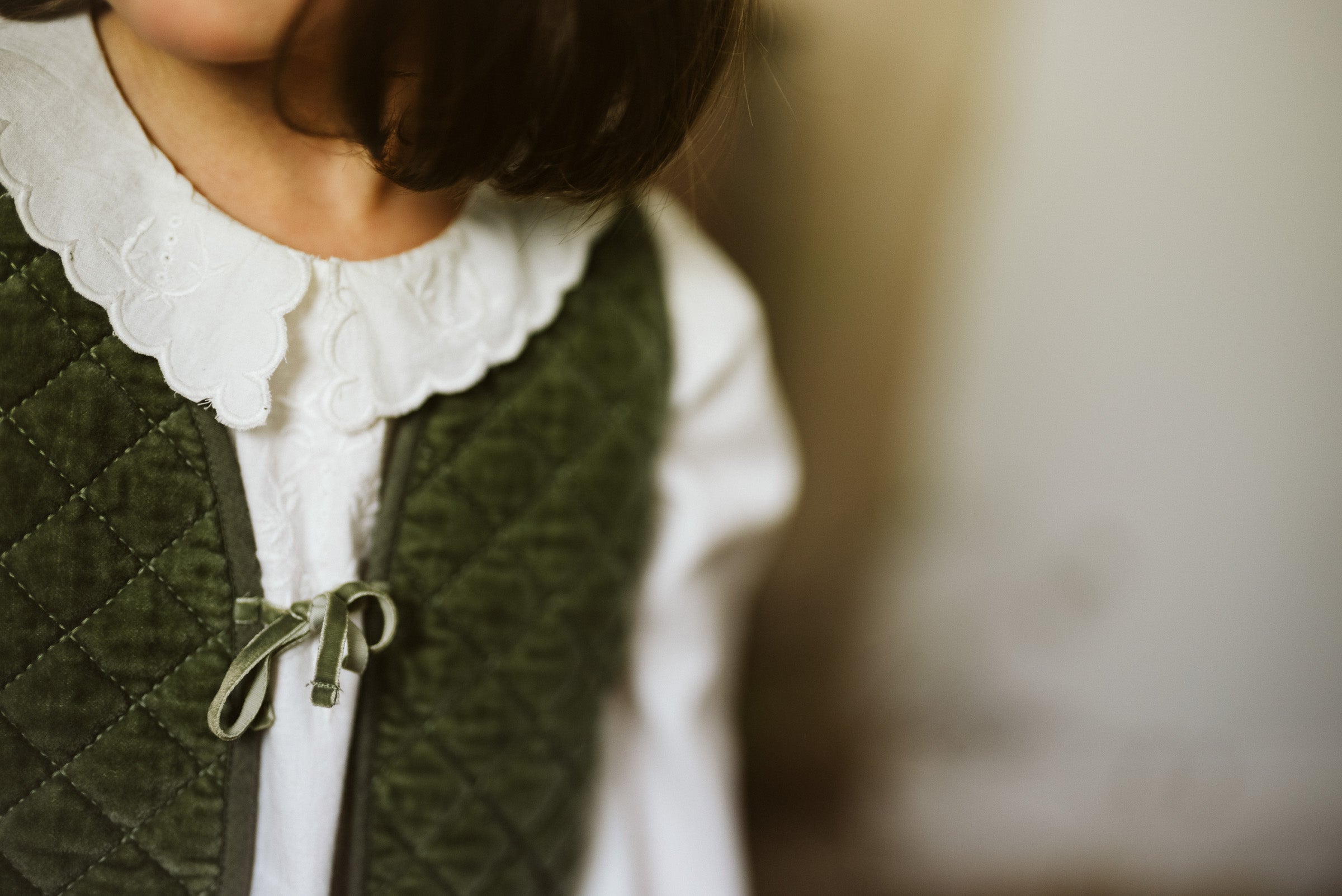 Embroidered Wendy blouse organic - off-white cotton (seconds)