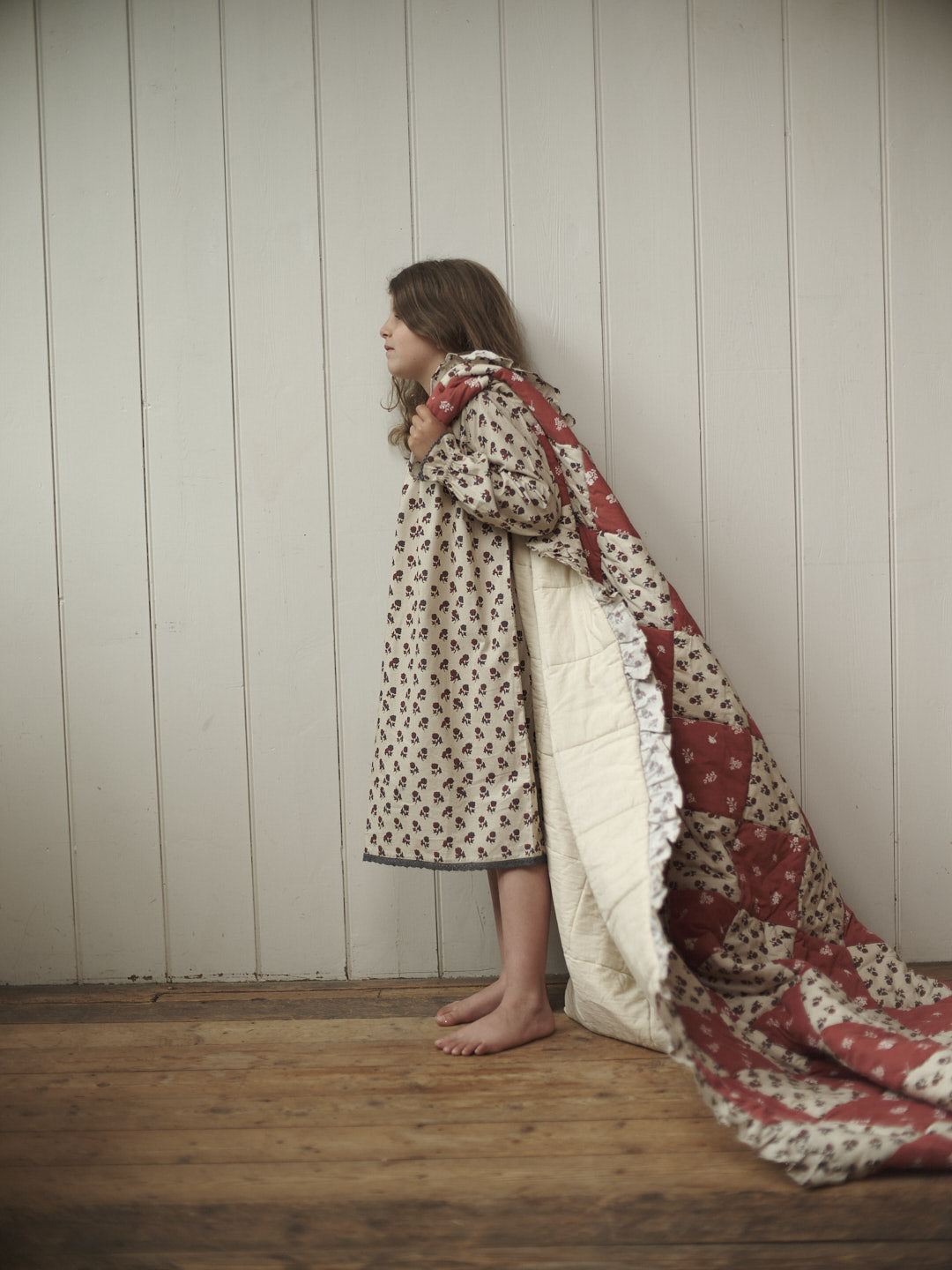Angelica Nightdress - organic ruby floral
