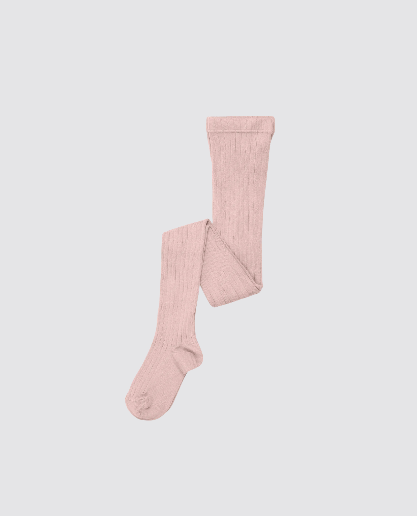 Soft vintage rose ribbed tights made from organic cotton, designed for children with a vintage style, offering natural comfort and sustainable quality.