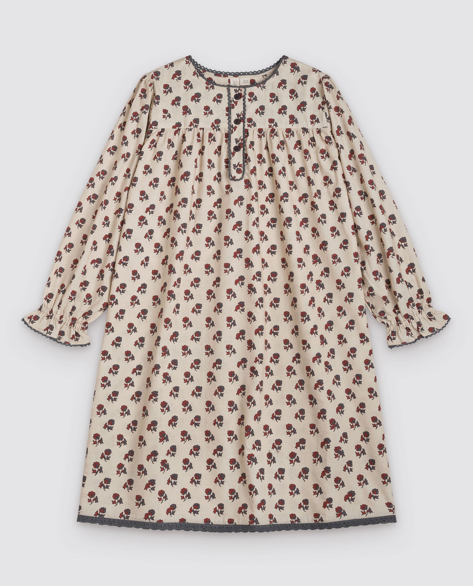 Angelica Nightdress - organic ruby floral