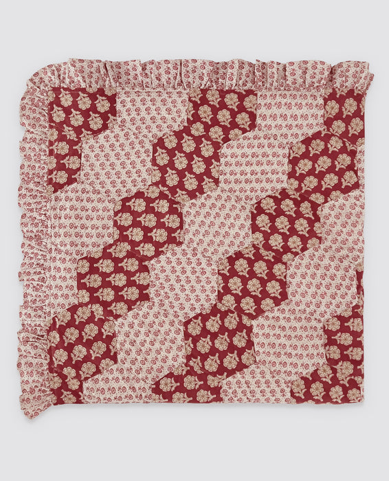 Hexagon patchwork blanket - berry reds