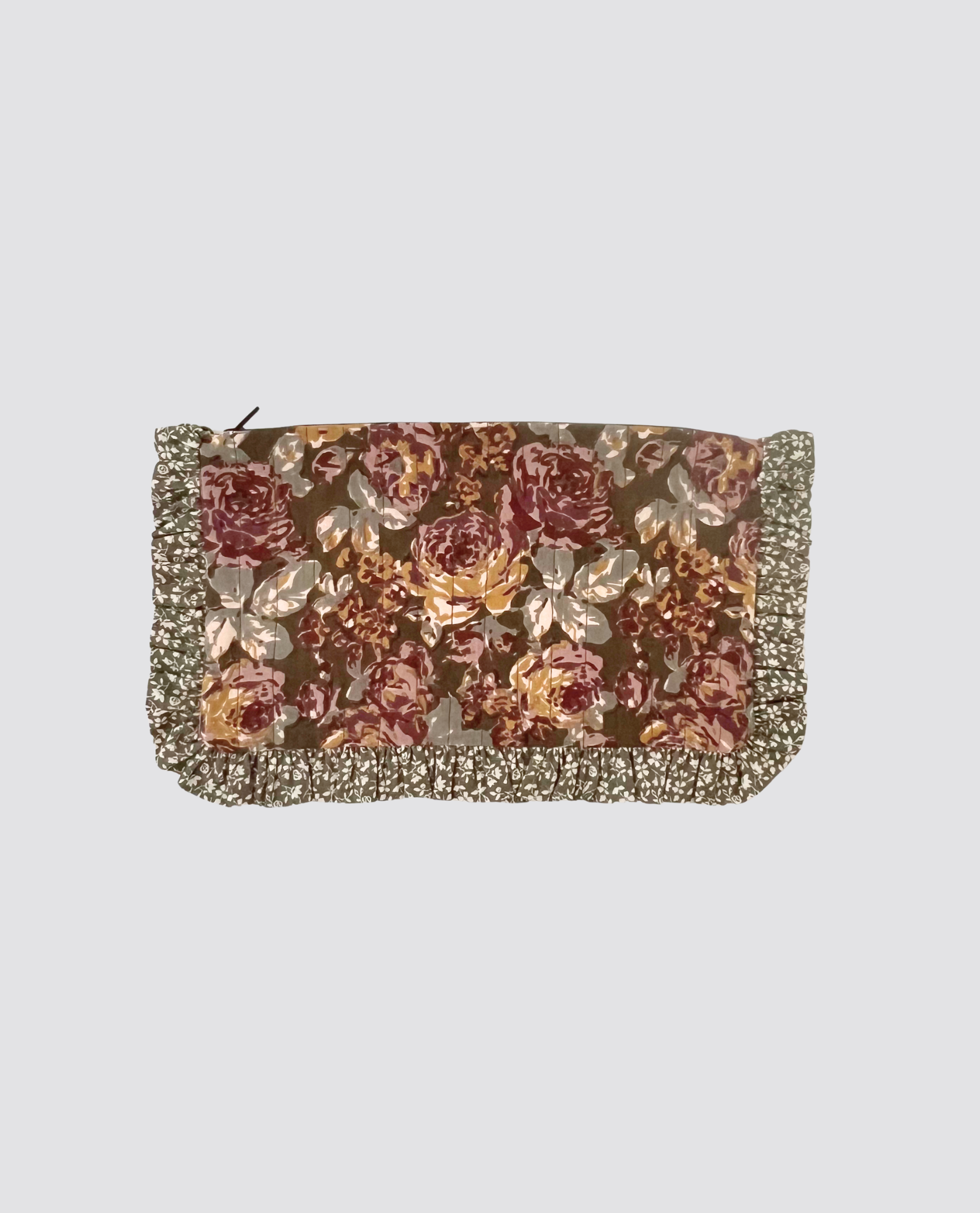 Frilly zip up Bag - Wallpaper Floral