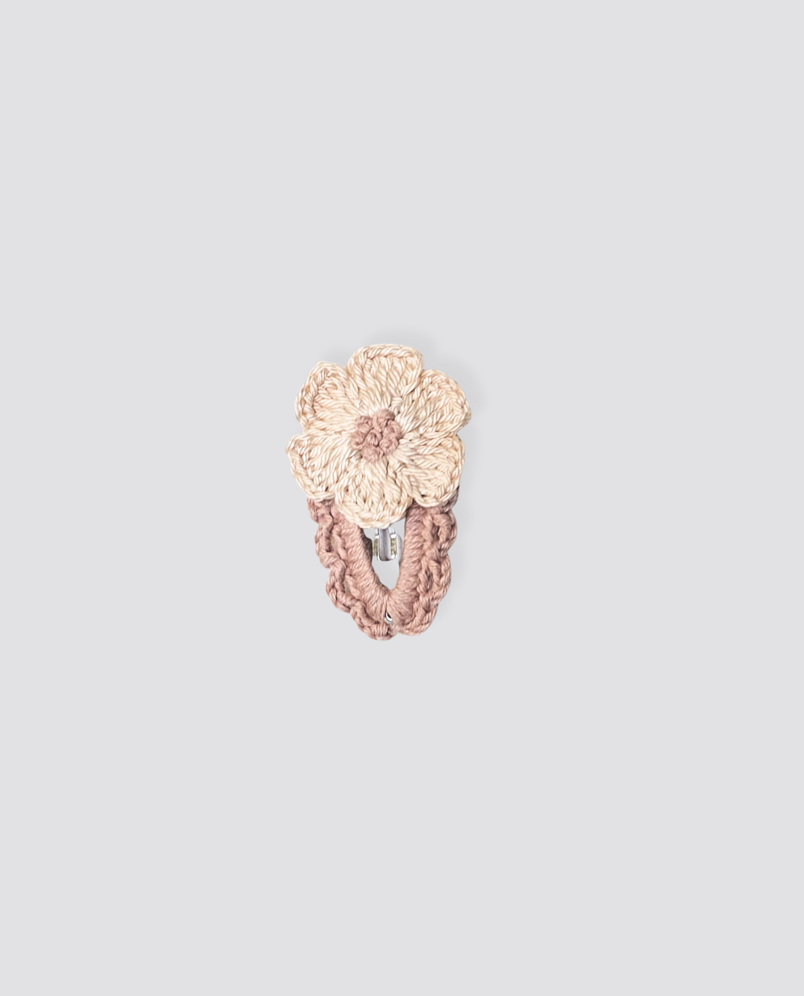 Crochet Hair Clip Daisy - Dusky Pink