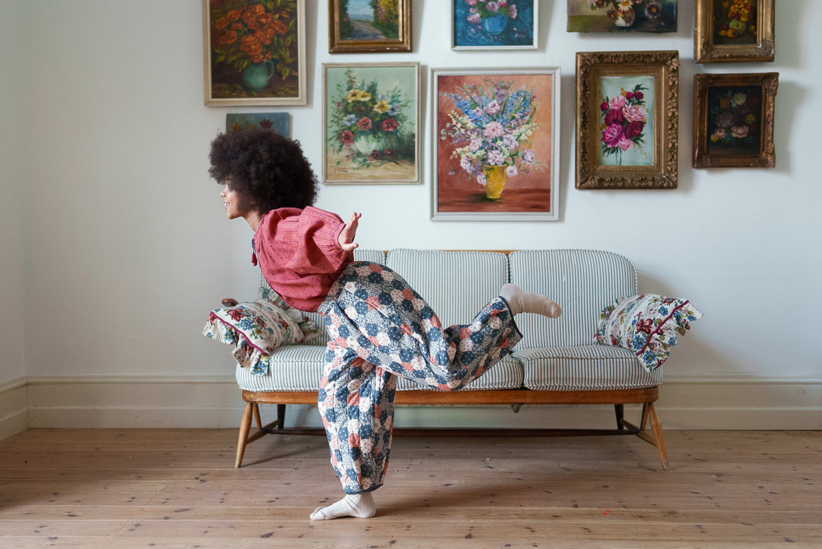 Quilted Trousers - Patchwork Floral