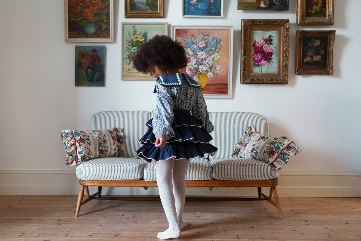 Rita Rara Skirt - Midnight Blue Floral