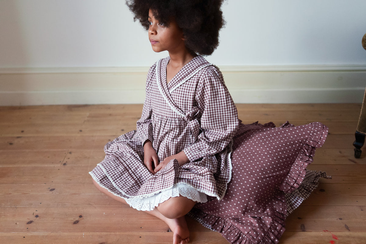 Rosalind Wrap Dress - Sugarplum Check