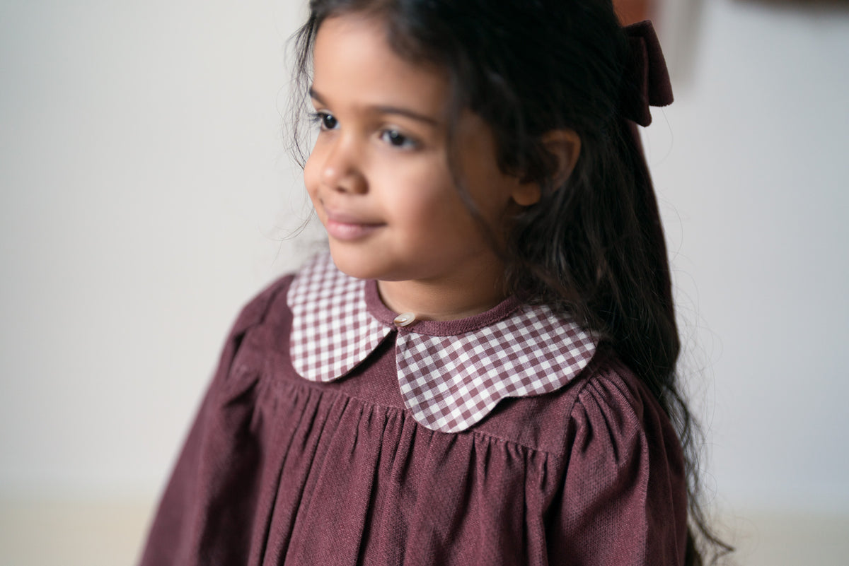 Scalloped Collar - Sugarplum Check and Velvet