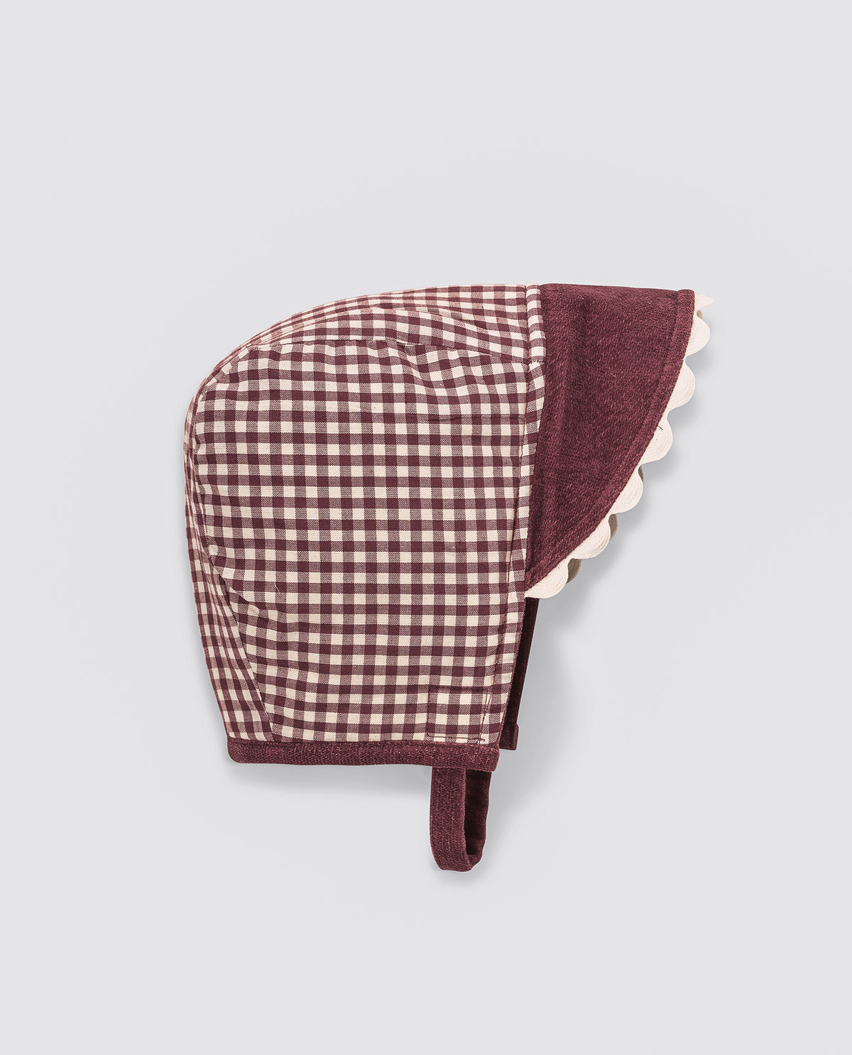 Reversible Bonnet - Sugarplum Velvet and Check