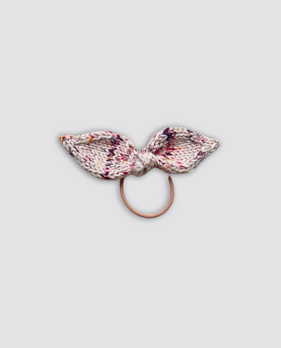 Hand knitted hair bow in sprinkles- Theodore Children