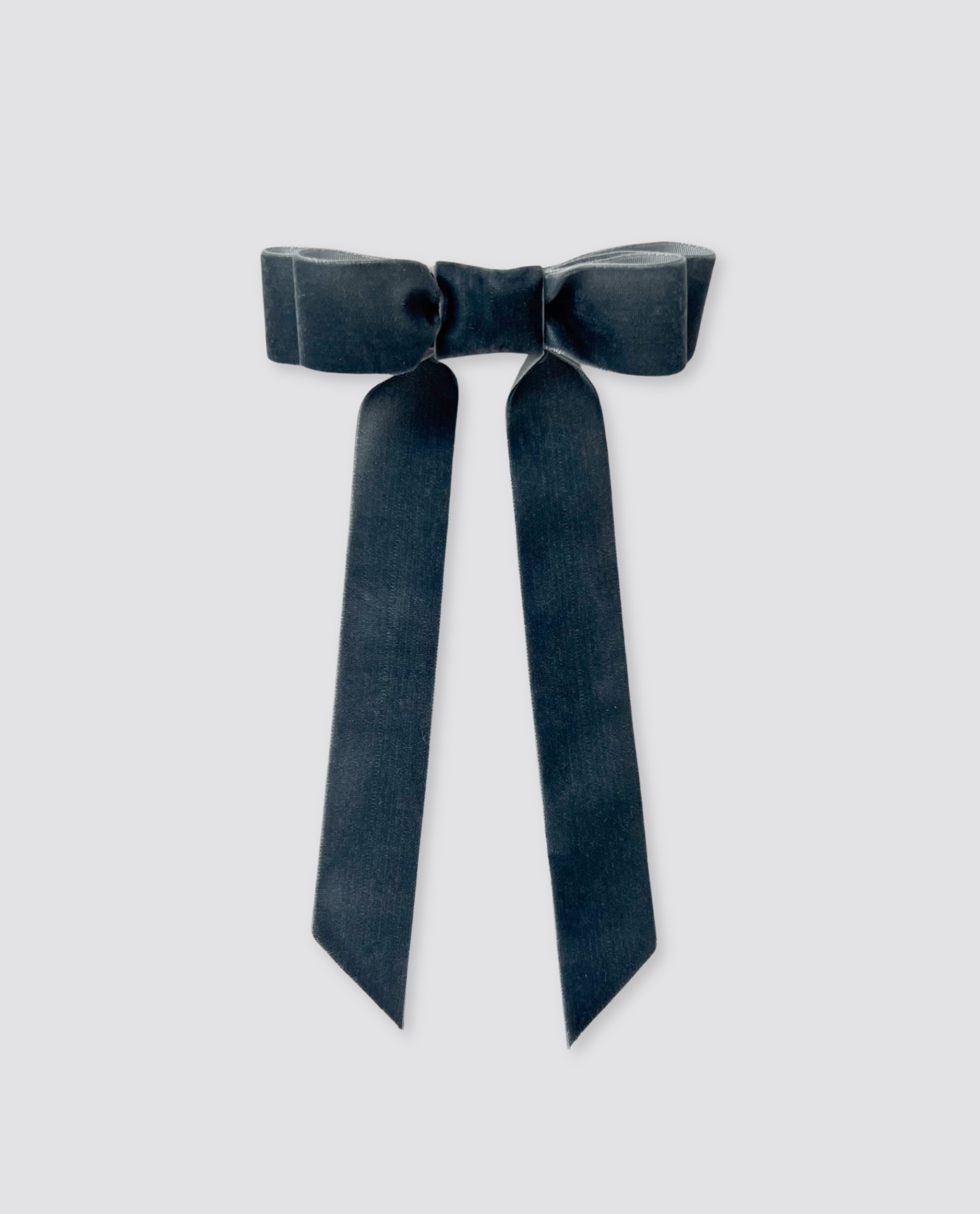 Runaround Retro Velvet Hair Bow - Deep Sea
