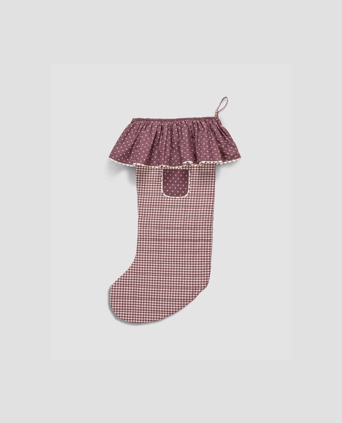 Sugarplum Check Stocking - Small