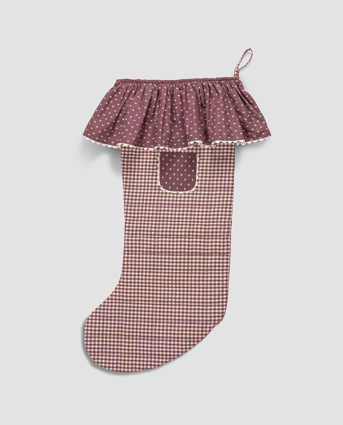 Sugarplum Check Stocking - Large