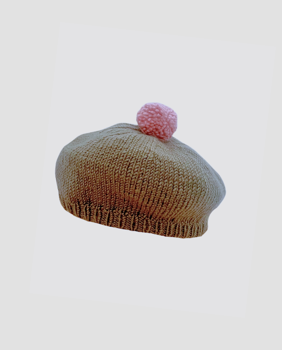 Hand-knitted Beret - Merino in green