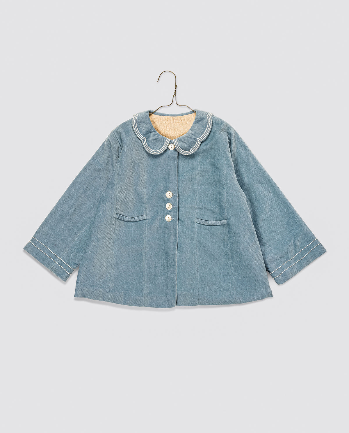 Hebe Coat - Eggshell Velvet
