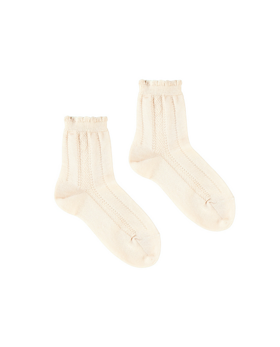 Fancy ankle socks - cream