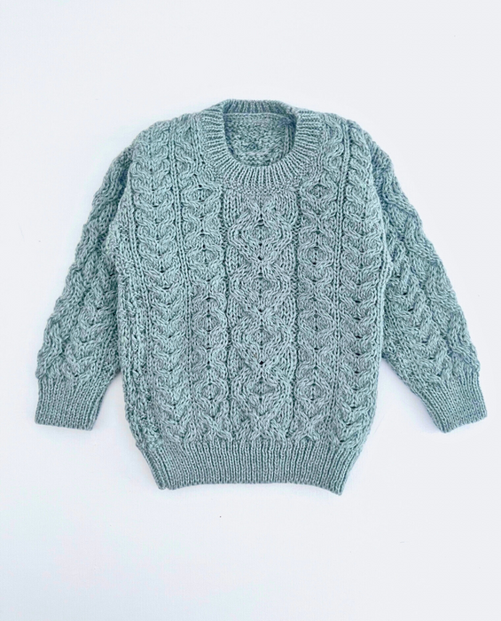 Hand-knitted Jumper - merino blue