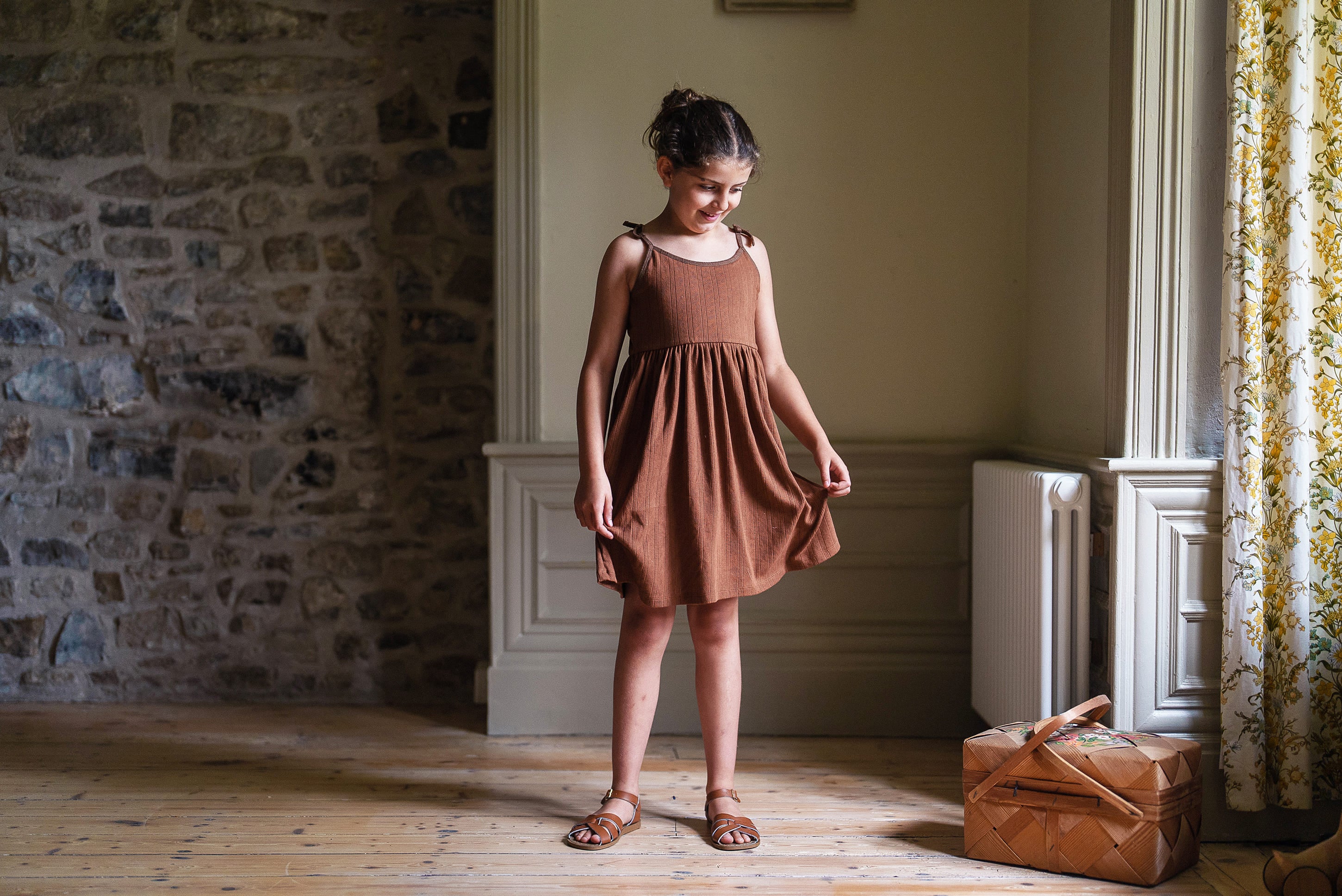Organic Pointelle Lulu Dress Cinnamon (Seconds)