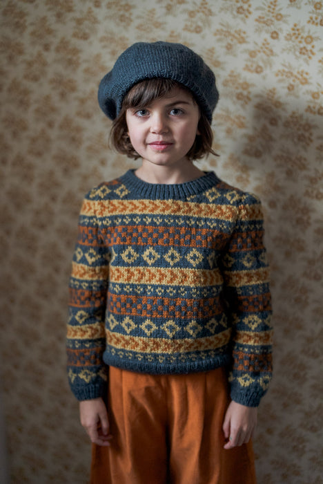 Hand-knitted Beret - Russet Pompom