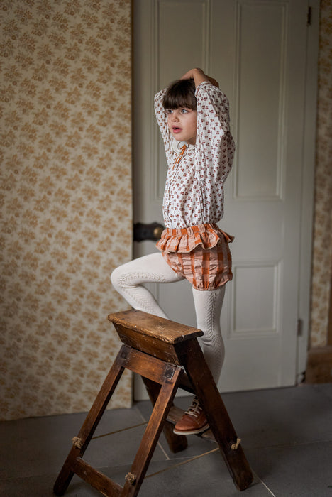 Poppy Frilly Bloomers - Seersucker Gingham in Russet