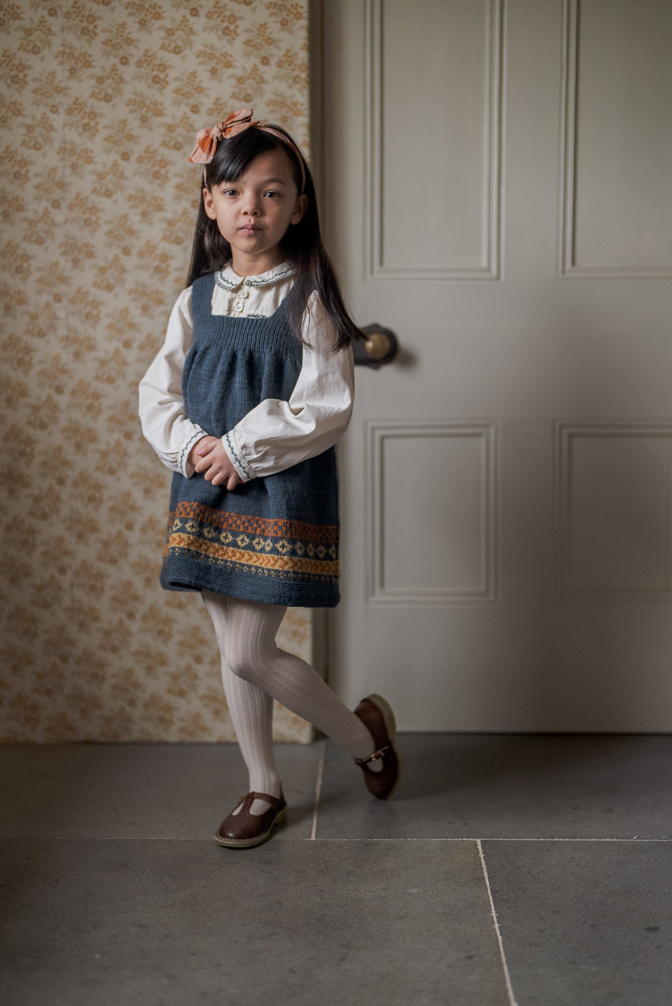 Hand-knitted dress - Fairisle Merino Pinafore