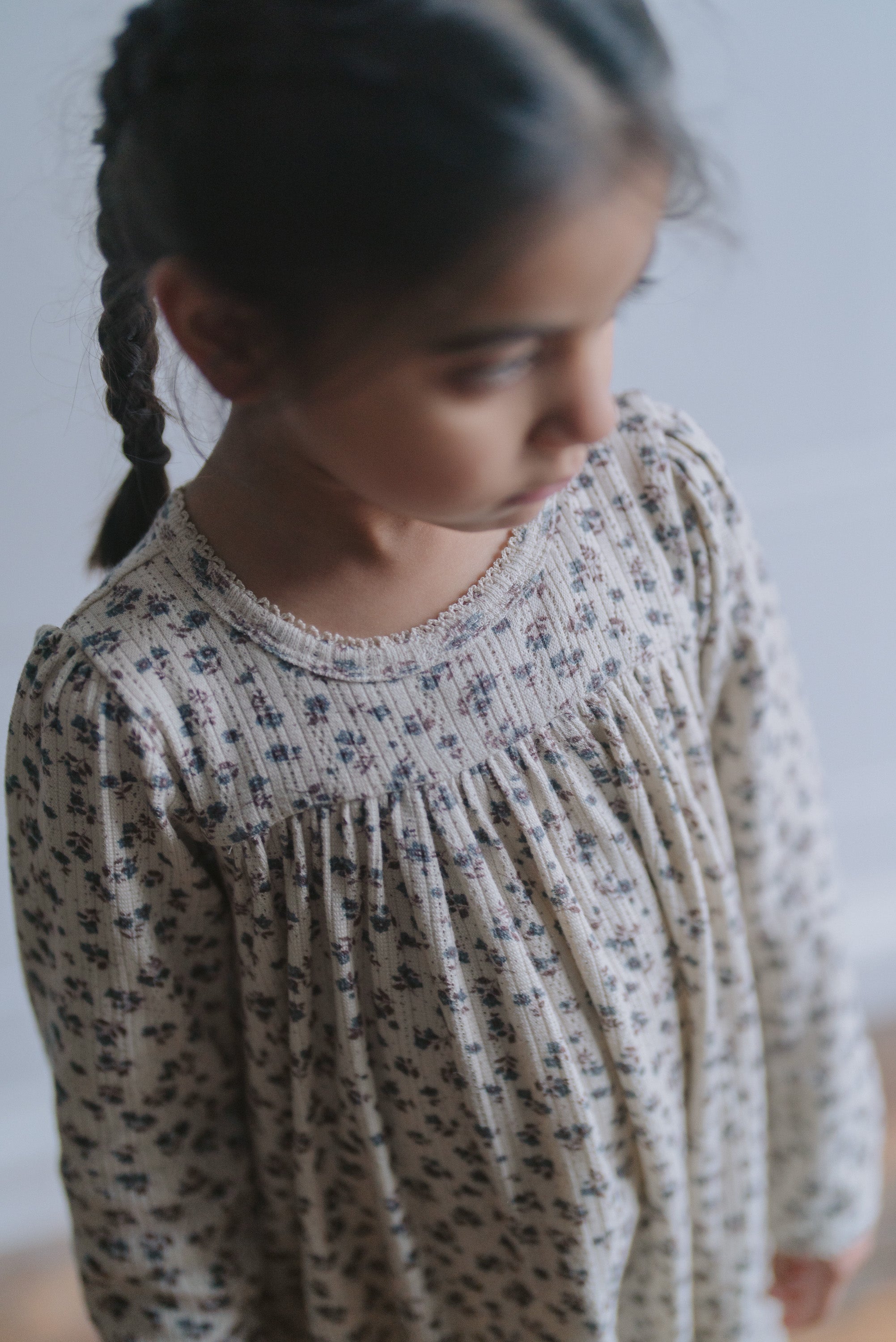 Organic Pointelle Jersey Maddie Dress - field floral (Seconds)