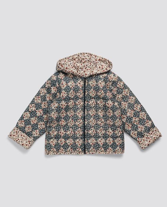 Jojo Reversible Jacket Harlequin and Cottage Floral