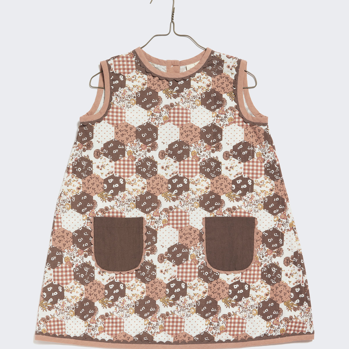 little cotton clothes 2024AW パッチワークワンピース Hannah Dress Patchwork Print– Little Cotton Clothes