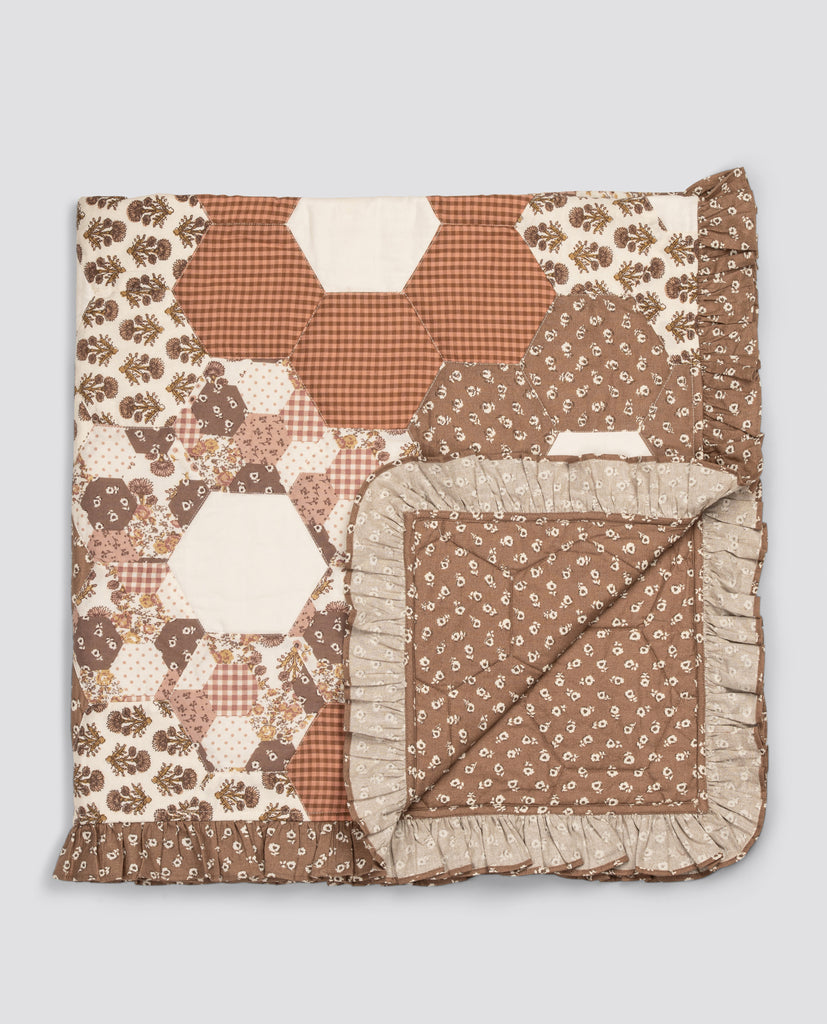 六角形 パッチワーク の ブランケット Little-Cotton-Clothes-