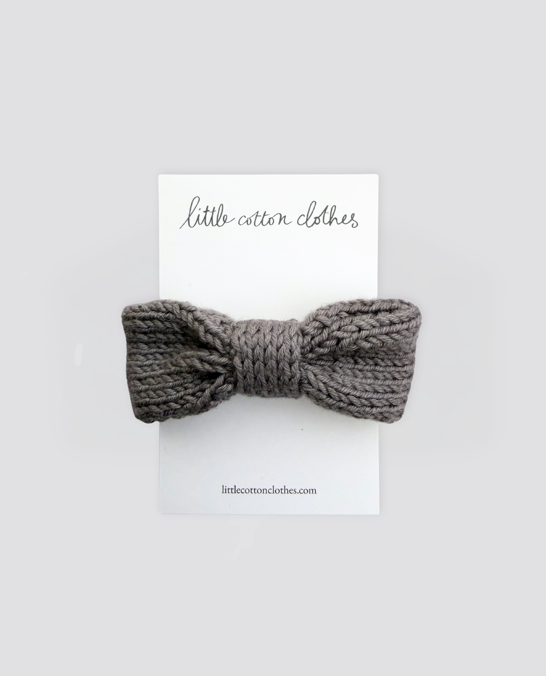 Hand-knitted Hair Clip Bow - Slate
