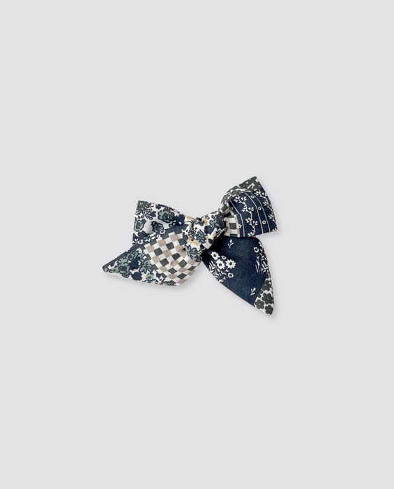 Runaround Retro Hair Bow  - Patchwork Print