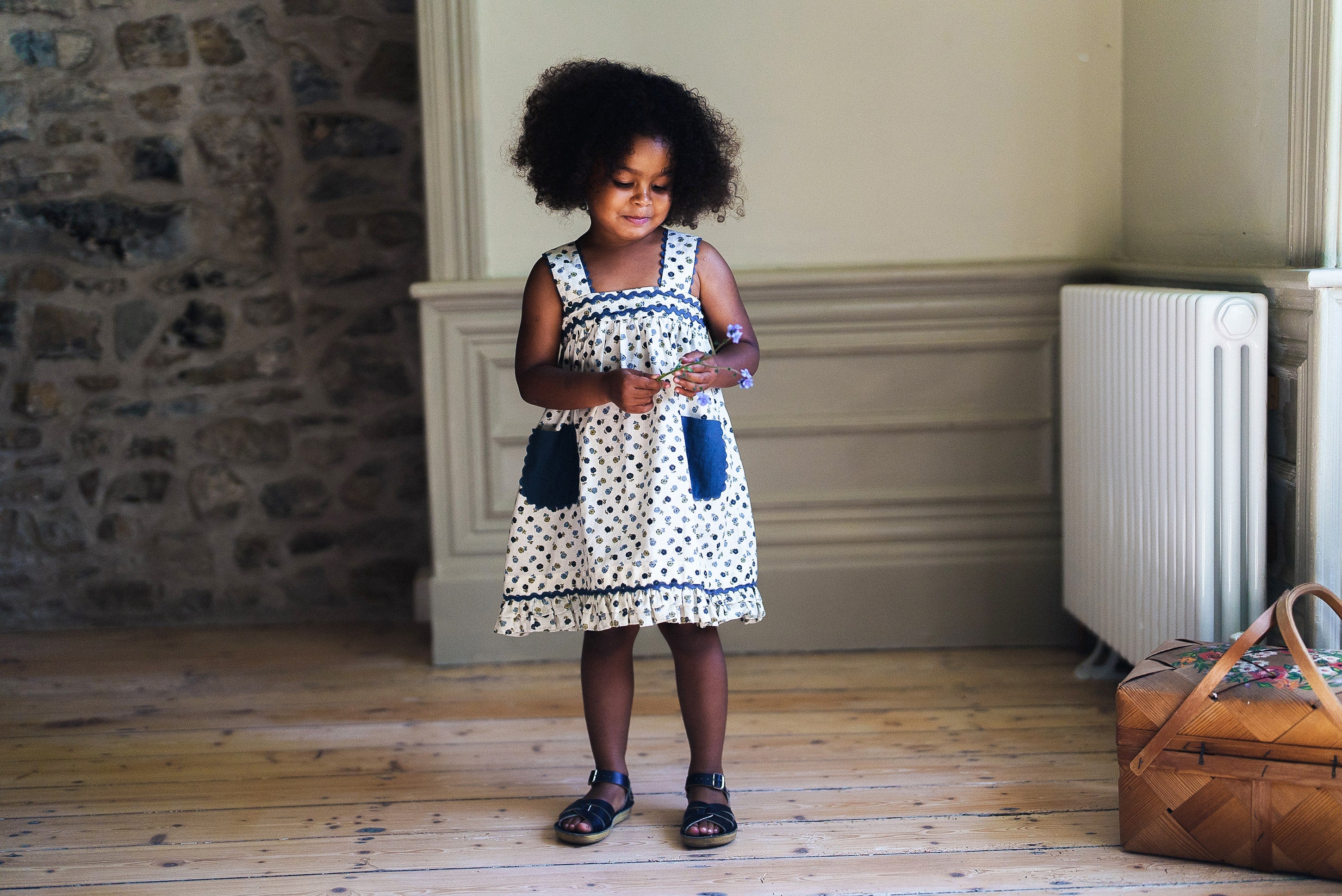 Greta Pinafore Daisy Floral - FINAL FEW