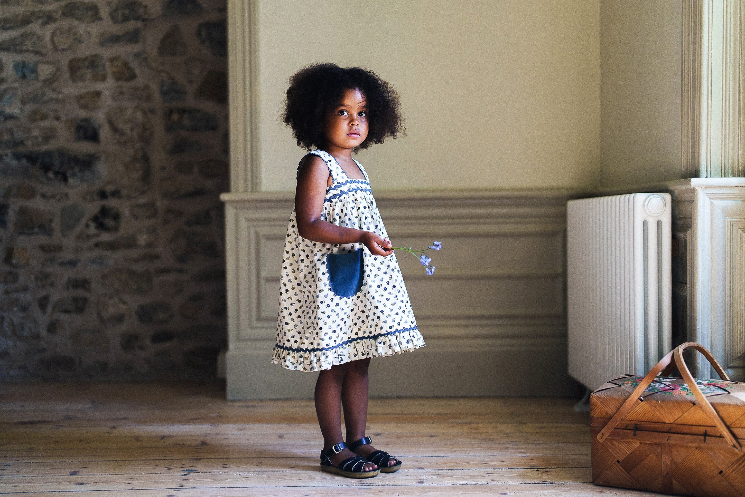 Greta Pinafore Daisy Floral - FINAL FEW