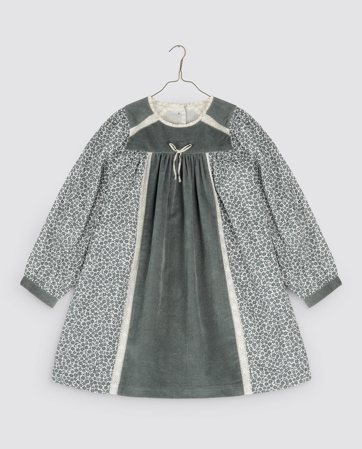 Little Cotton Clothes Nessa Dress - Rye Floral and velvet