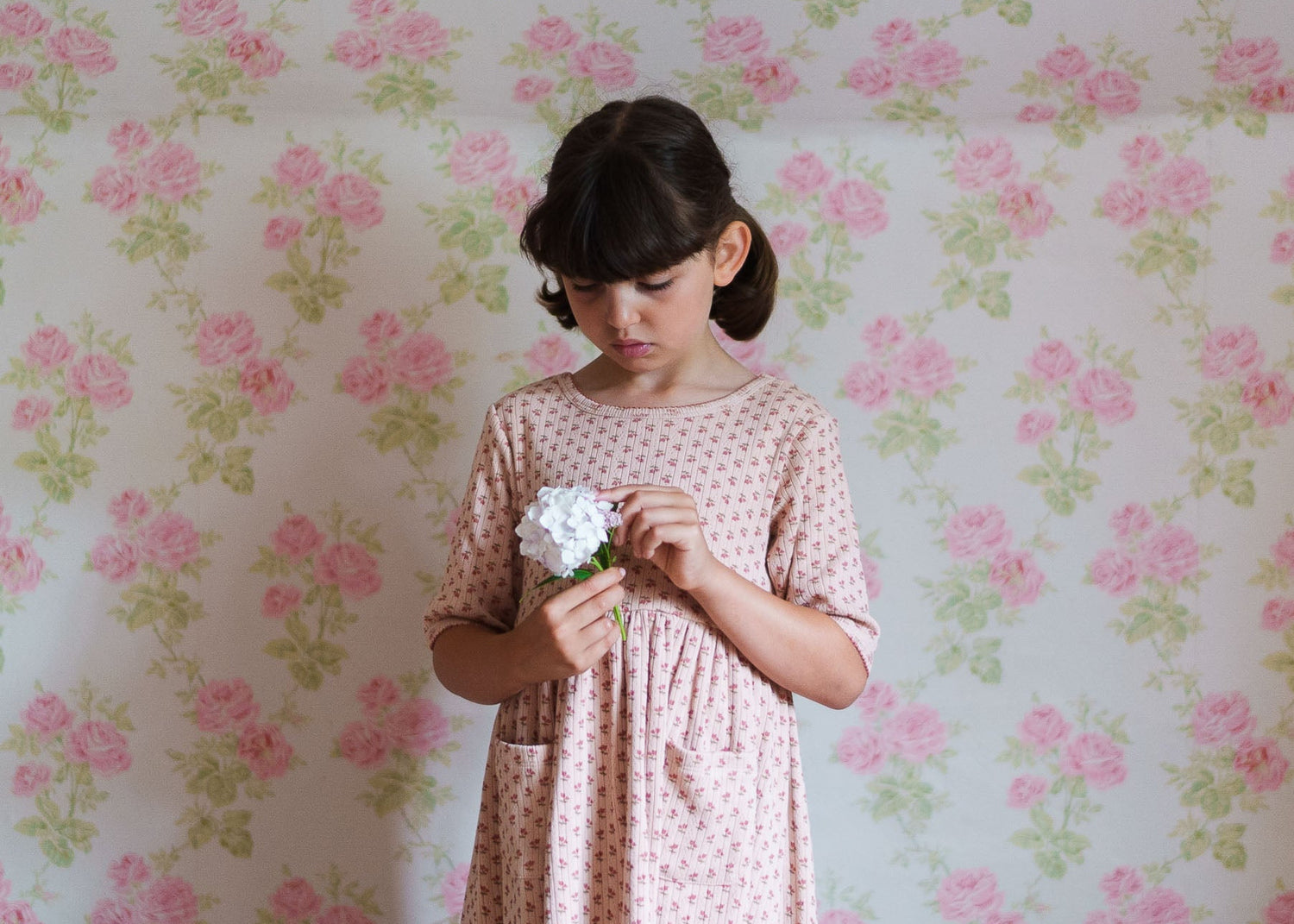 June Pointelle Dress in Tulip Floral