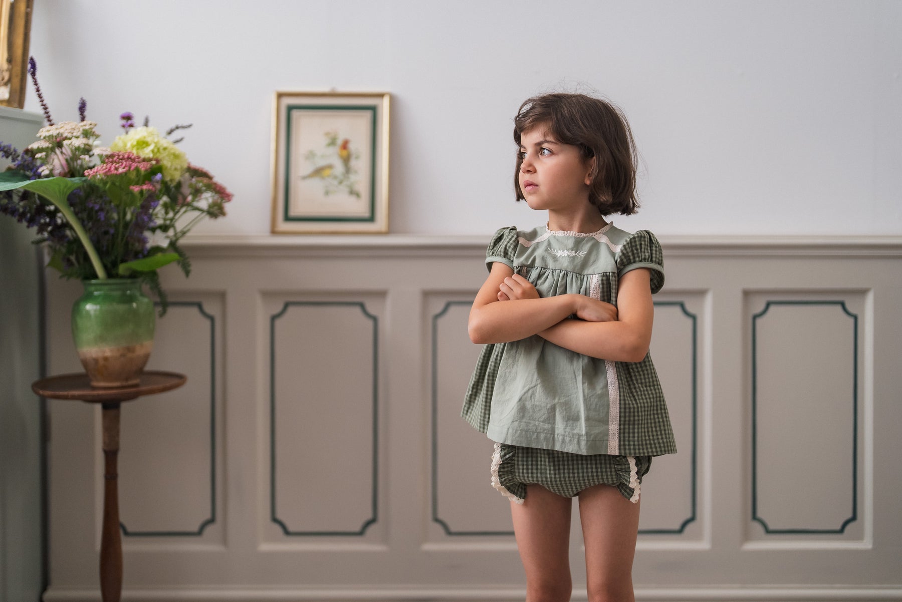 Rigola Little Blue Rose Organic Cotton Blouse and Panties In Stock Now main image 1