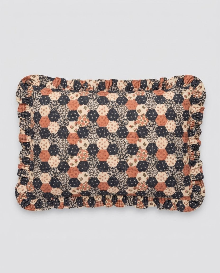 Cotton pillowcase in pretty patchwork floral fabric