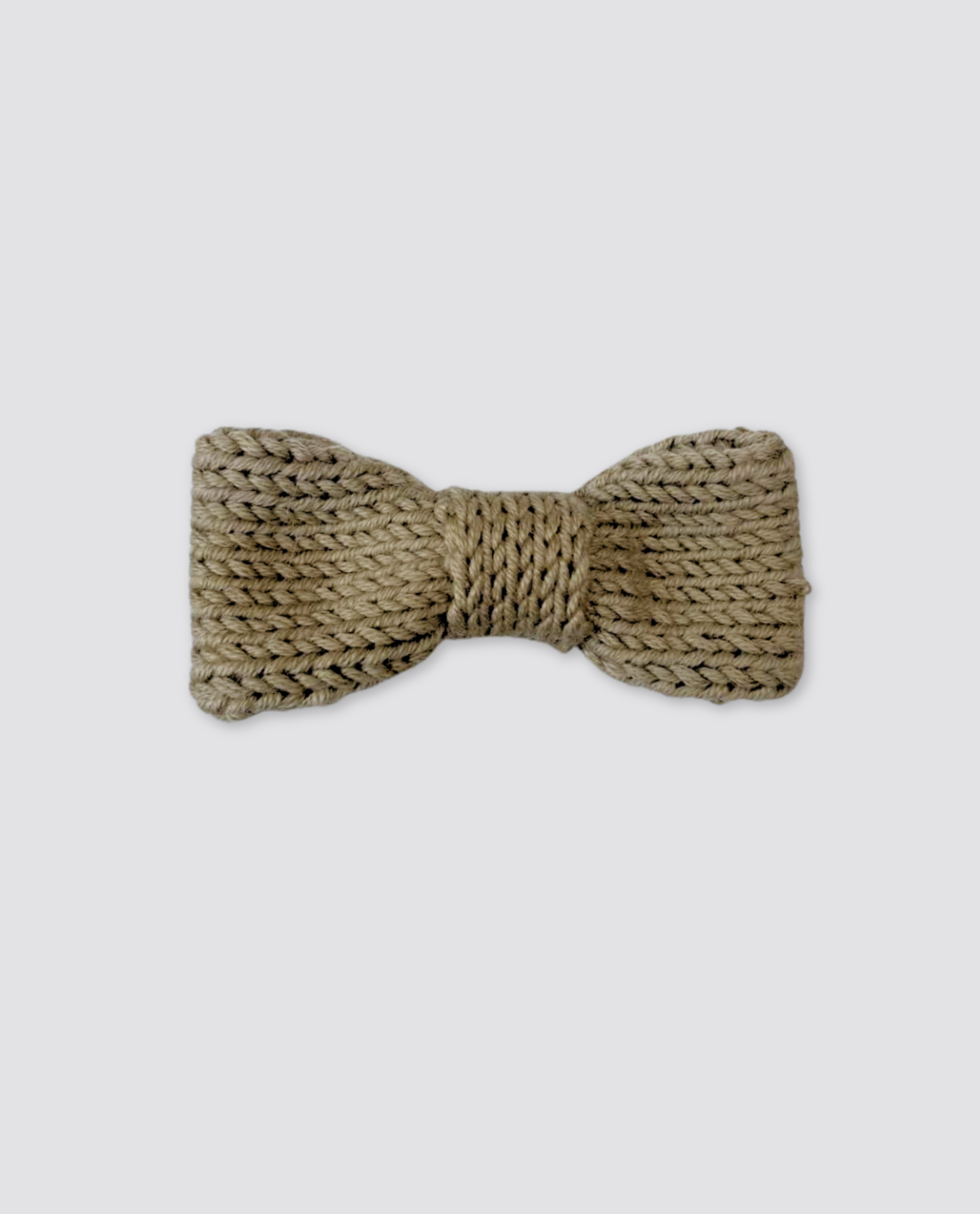Hand-knitted Hair Clip Bow - Olive