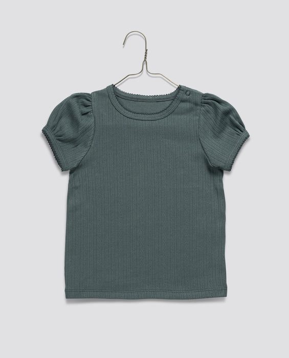 Pointelle Tshirt in Storm