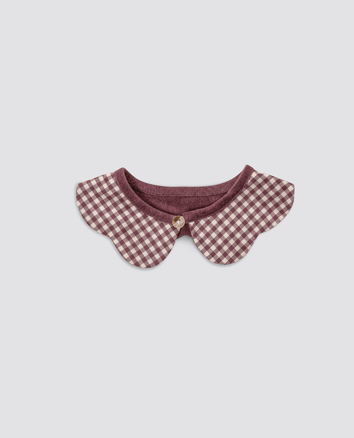 Scalloped Collar - Sugarplum Check and Velvet