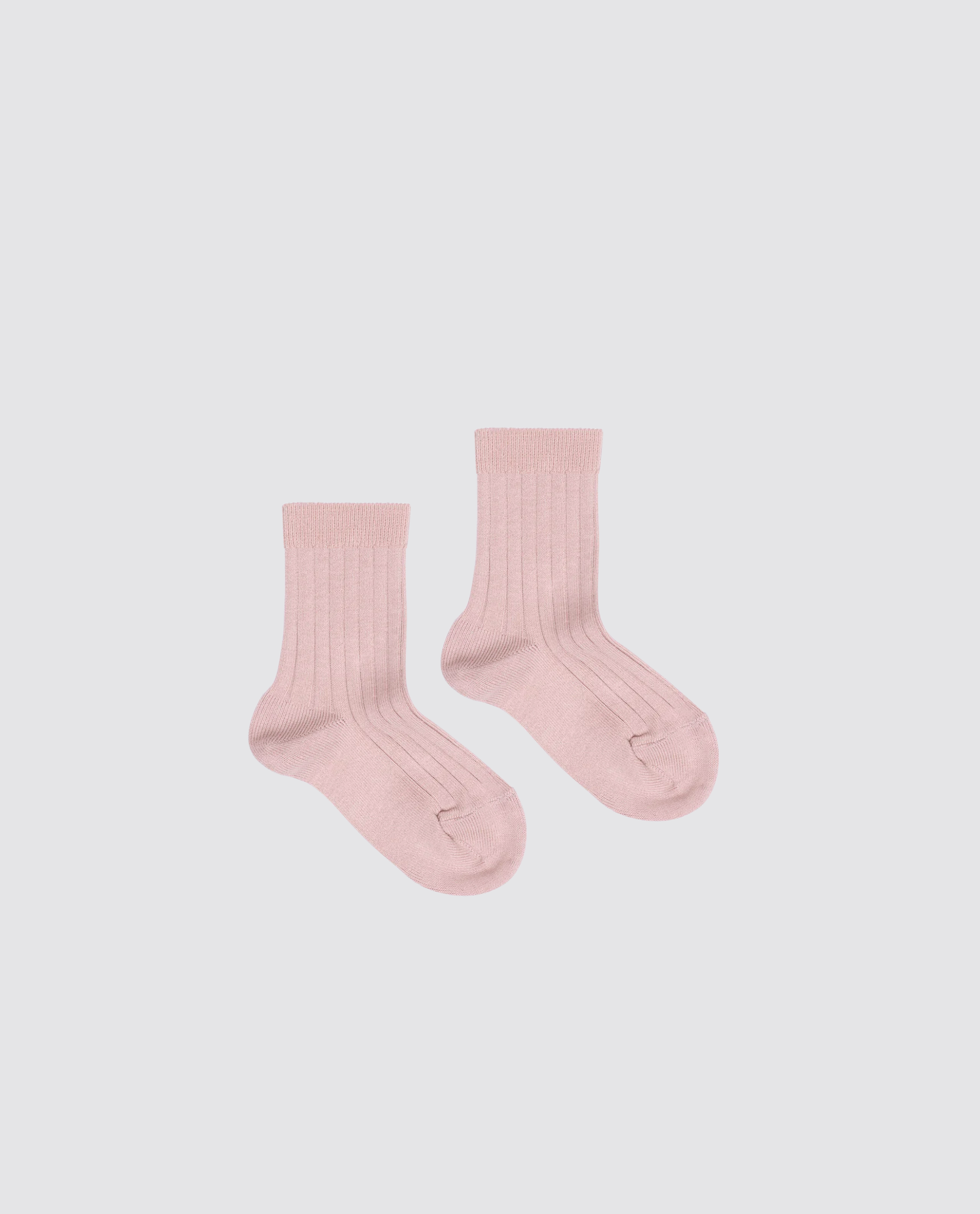 Soft vintage rose ribbed ankle socks made from a sustainable cotton blend, designed for children with a focus on natural, ethical, and vintage style clothing.