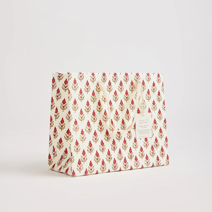 Hand Block Printed Christmas Gift Bag