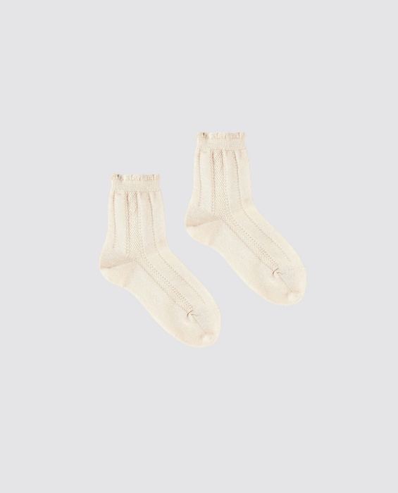 Fancy ankle socks - cream
