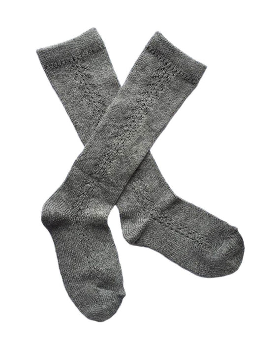 Openwork knee high socks • grey