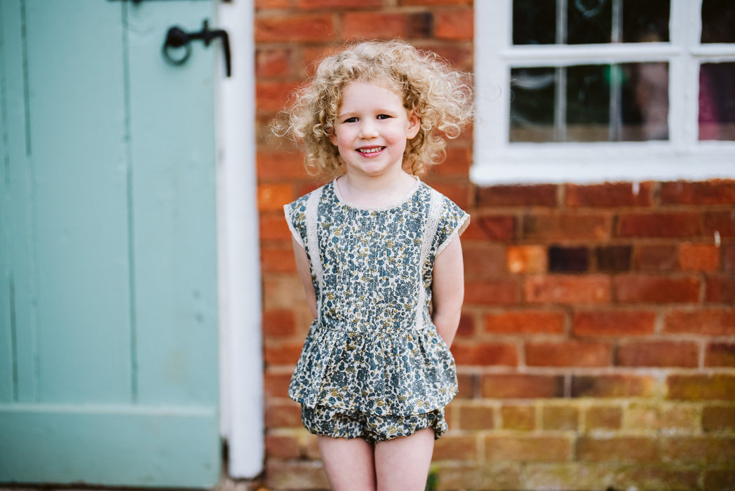 Willow Blouse - midsummer floral in blue