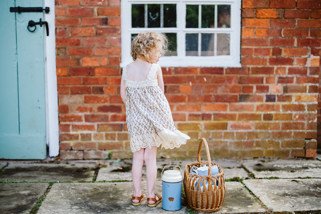 Greta Pinafore - calico floral