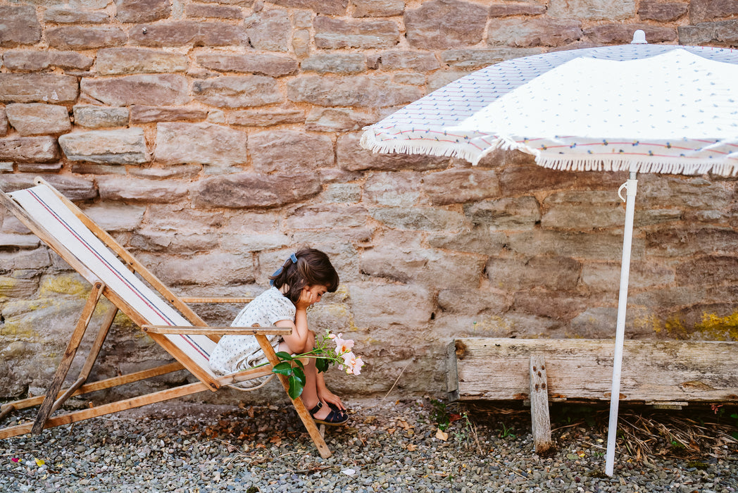Maya Dress - organic pointelle tiny floral