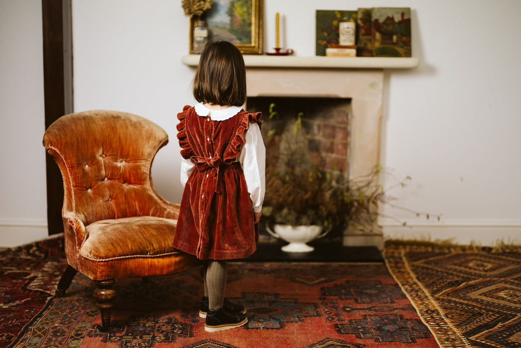 Betty pinafore - velvet in copper