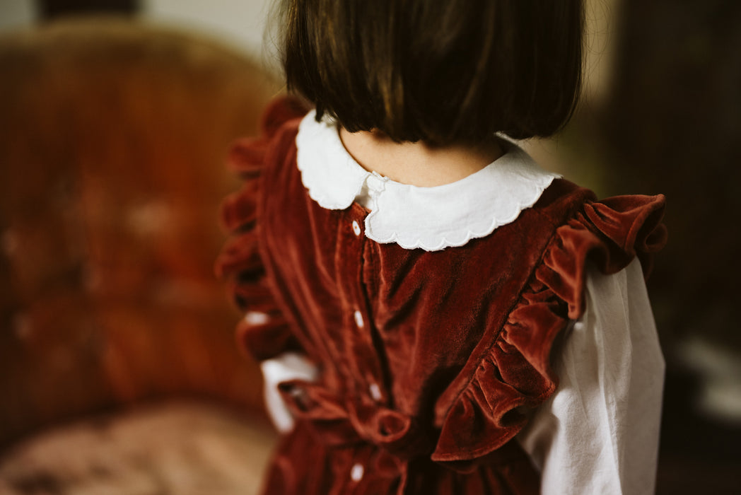 Betty pinafore - velvet in copper